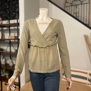 Olive Green Women's Wrap Top